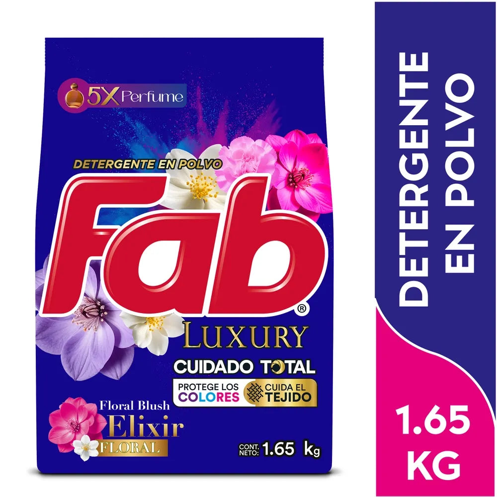 Detergente En Polvo Fab Luxury Elixir - 1.65 Kg
