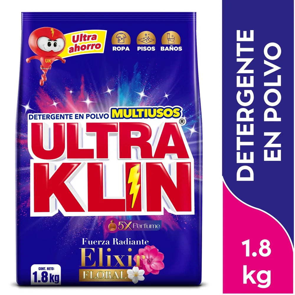 Detergente En Polvo Ultraklin Elixir 1.8 Kg