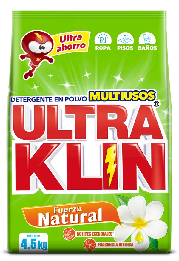 Detergente En Polvo Ultraklin Fuerza Natural - 4500g