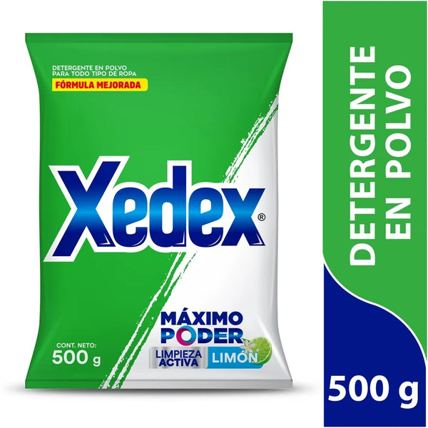 Detergente En Polvo Xedex Máximo Poder Limón - 500 G