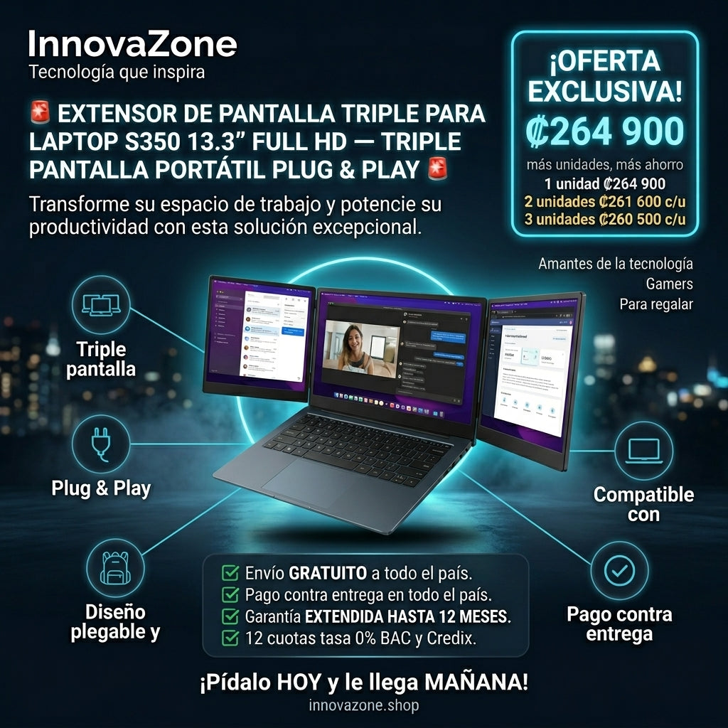 Extensor de Pantalla Triple para Laptop S350 13.3" Full HD - oferta