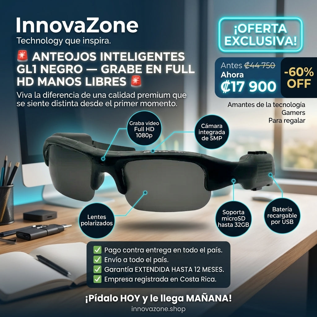 ANTEOJOS INTELIGENTES GL1 NEGRO - oferta