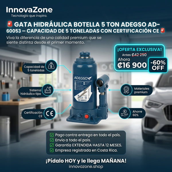 Gata Hidráulica Botella 5 Ton ADEGSO AD-60053 - oferta