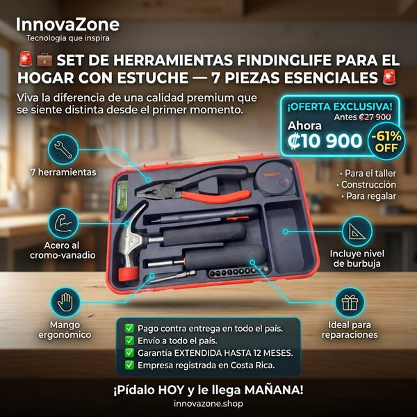 🧰 Set de Herramientas FindingLife para el Hogar con Estuche - oferta