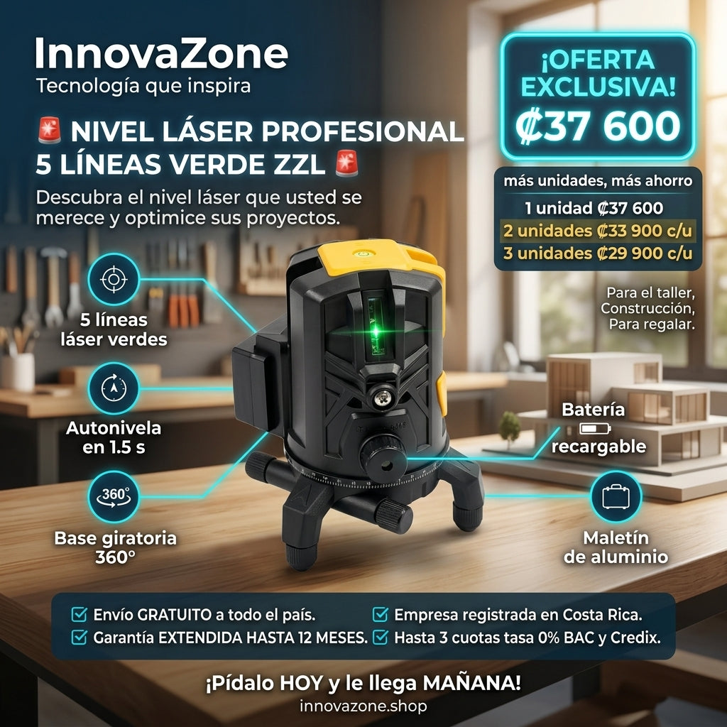 Nivel Láser 5 Líneas Verde ZZL - oferta