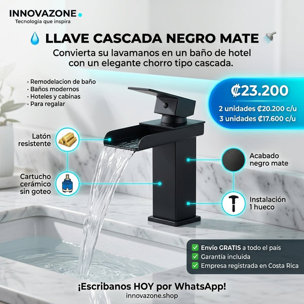 Llave cascada negro mate - oferta ₡23.200 envío gratis garantía