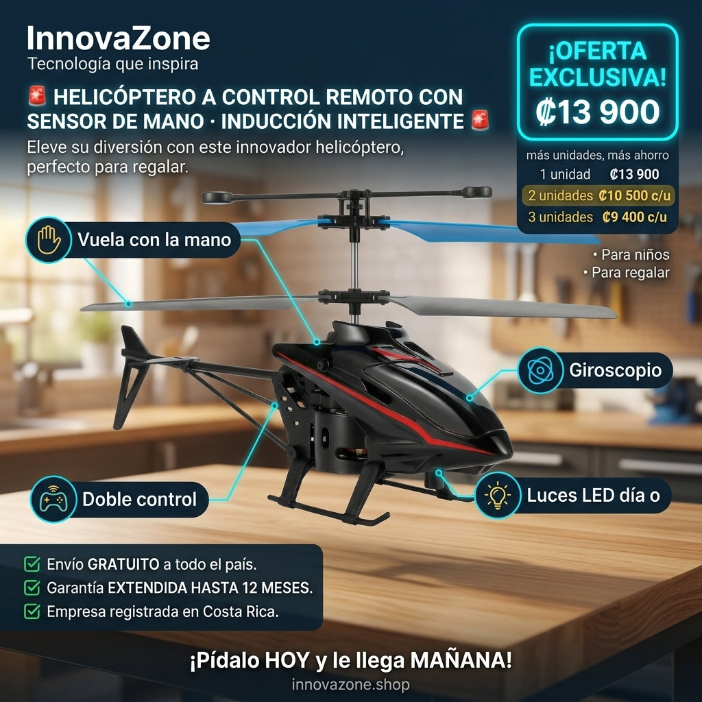 Helicóptero a Control Remoto con Sensor de Mano · Inducción Inteligente - oferta