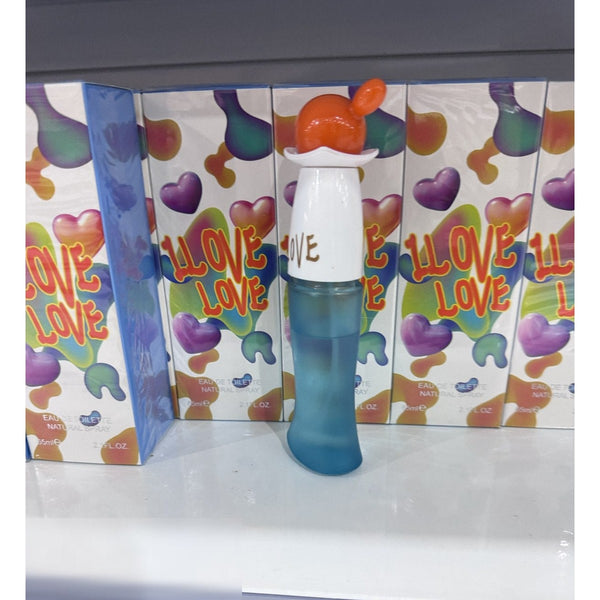 Perfume I Love Eau de Toilette 35ml Frasco Azul Degradado con Corazón Naranja