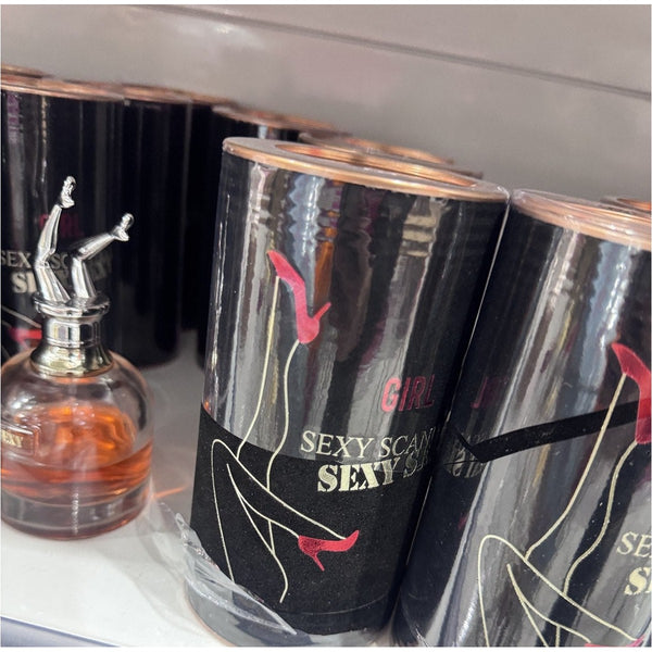 Perfume Sexy Scandal Girl para Mujer Frasco Ámbar con Tapa Plateada