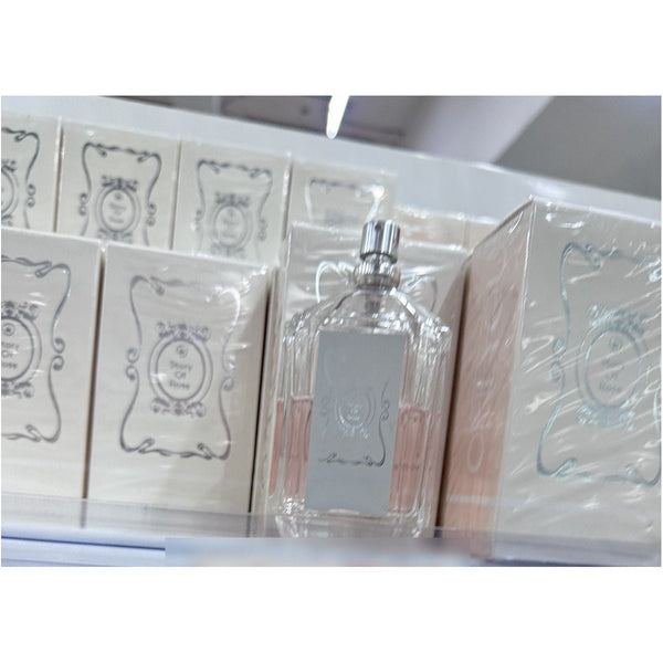 Perfume Story of Rose Frasco Rectangular Rosado con Tapa Plateada