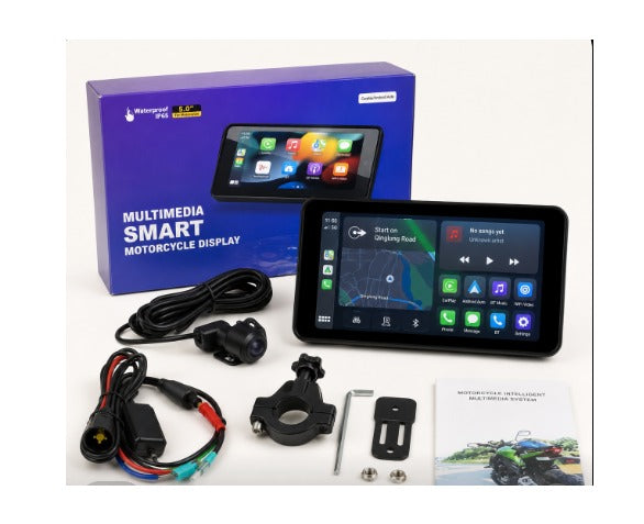 Pantalla Multimedia Smart 5'' para Motocicleta Fearless con CarPlay, Android Auto y Cámara DVR