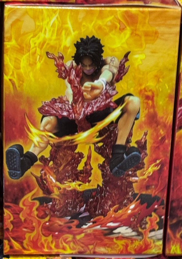 🔥 Figura One Piece Portgas D. Ace sobre Pilar de Fuego · Caja Amarilla - foto real 1