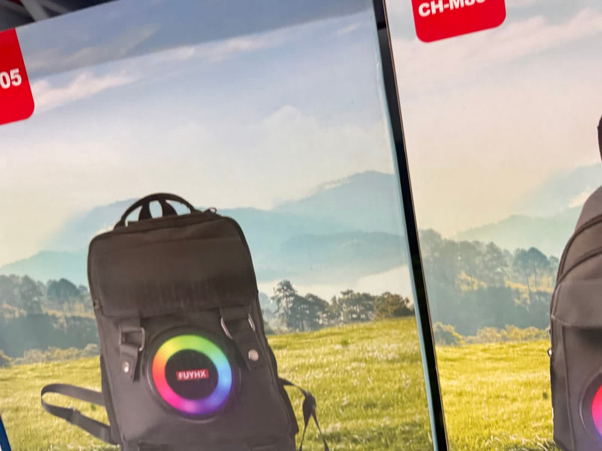 🏍️ Mochila con Parlante Bluetooth FUYHX HMCD-004 · Luces RGB para Moto - foto real 1