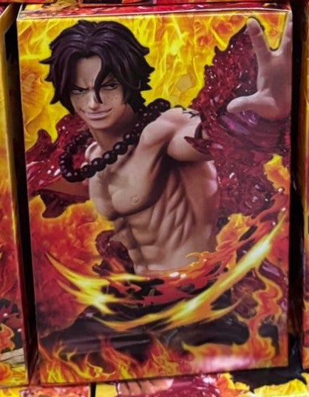 🔥 Figura One Piece Portgas D. Ace con Llamas · Caja Amarilla Diseño Busto - foto real 1
