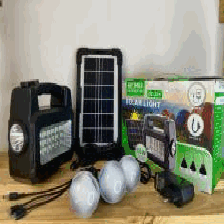 Bateria Solar Y Linterna Con Bombillos Batsolarkitgd201