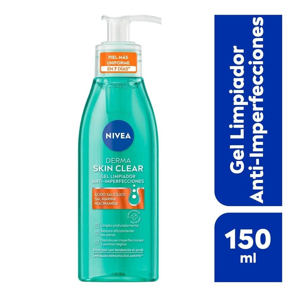 Gel Limpiador Facial Nivea Derma Skin Clear Antiimperfecciones 150ml