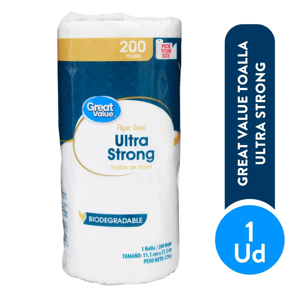 Toalla De Papel Great Value Ultra Strong - 1 Rollo