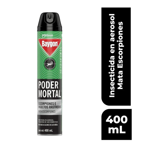 Insecticida Baygon Aerosol Poder Mortal Para Insectos Rastreros - 400 Ml