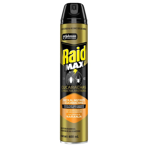 Insecticida Raid Max Naranja Aerosol - 400 Ml