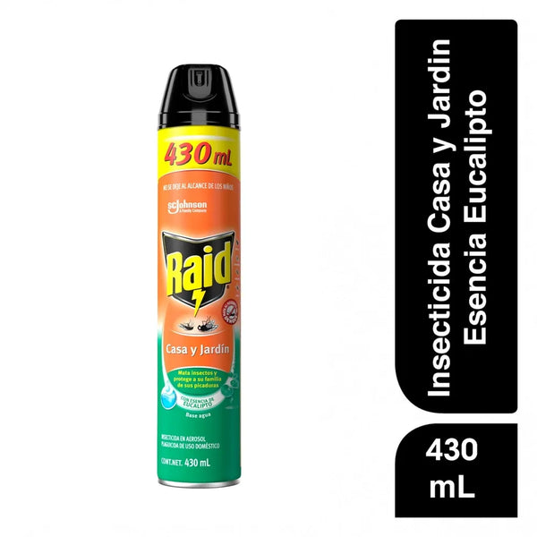Insecticida Raid En Aerosol Casa Y Jardín Eucalipto - 430 Ml