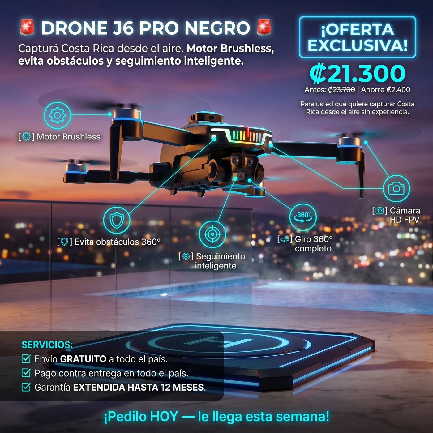 Drone J6 Pro Negro — ₢21.300 envio gratis garantia extendida