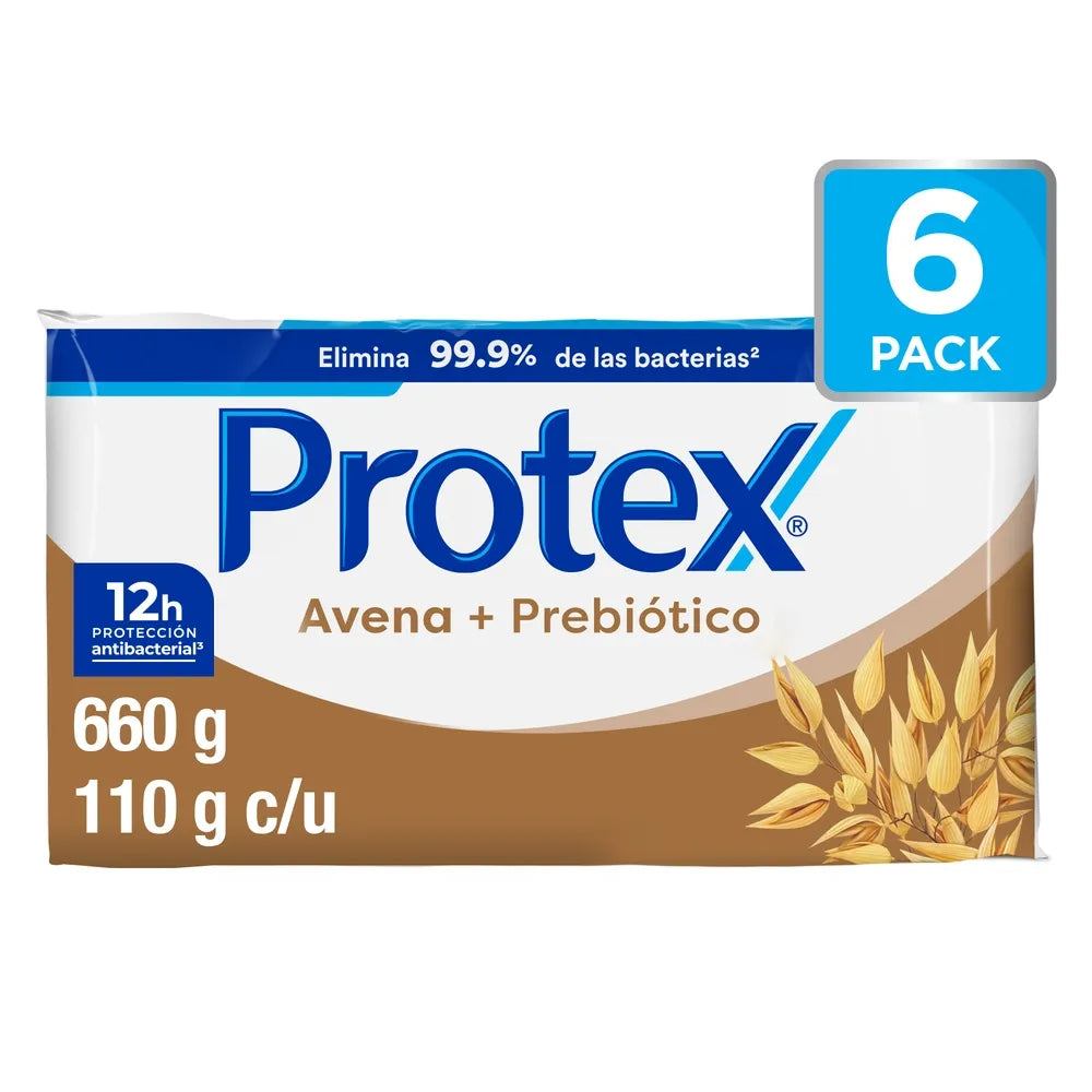 Jabón De Tocador Antibacterial Protex Avena 6 Pack - 660 G