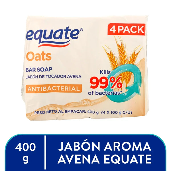 Jabón De Tocador Equate Antibacterial Proteccion Intensa 4 Pack - 400 G