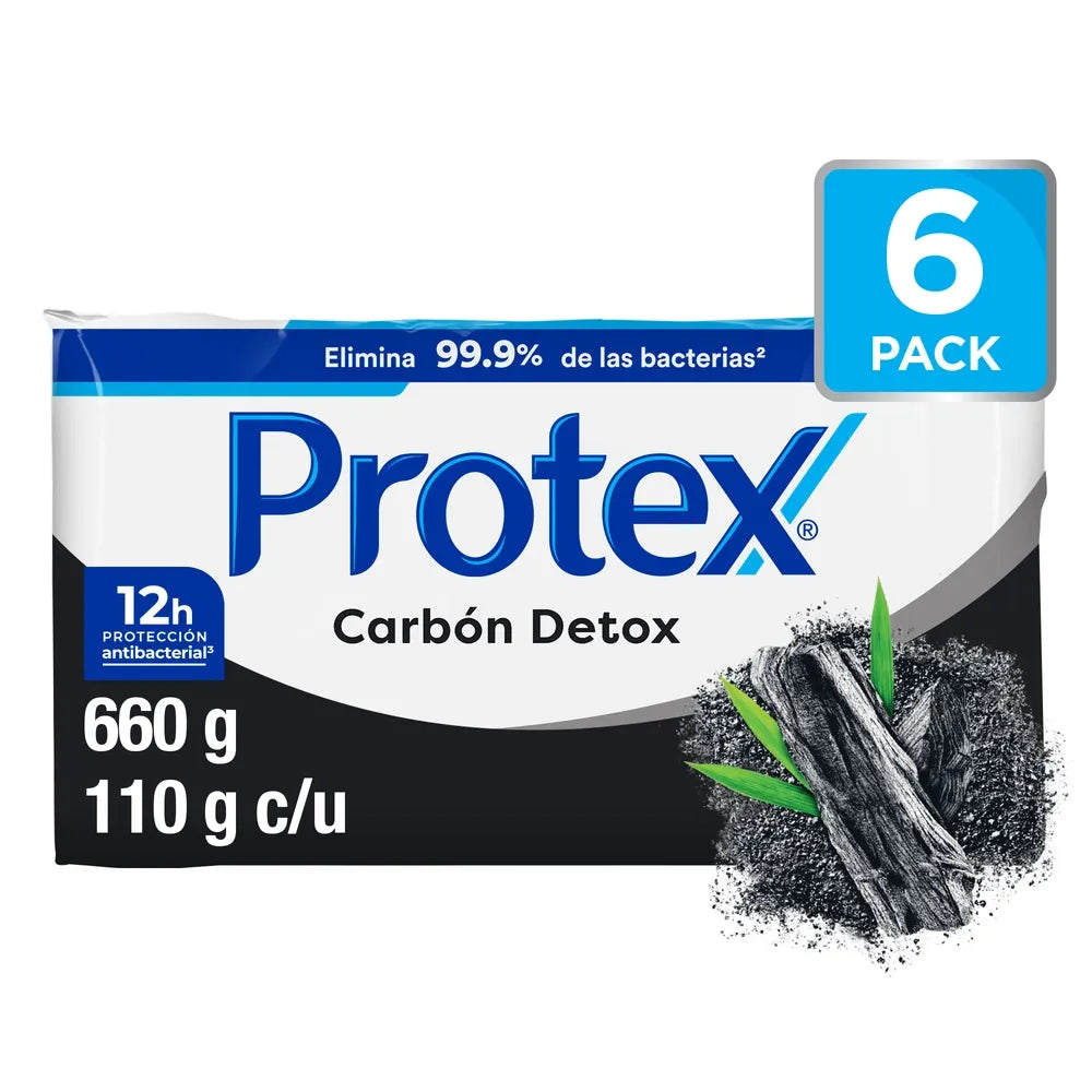 Jabón De Tocador Protex Carbón Detox 6 Pack - 660 G