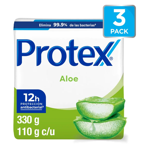 Jabón En Barra Antibacterial Protex Aloe 3 Pack - 330 G