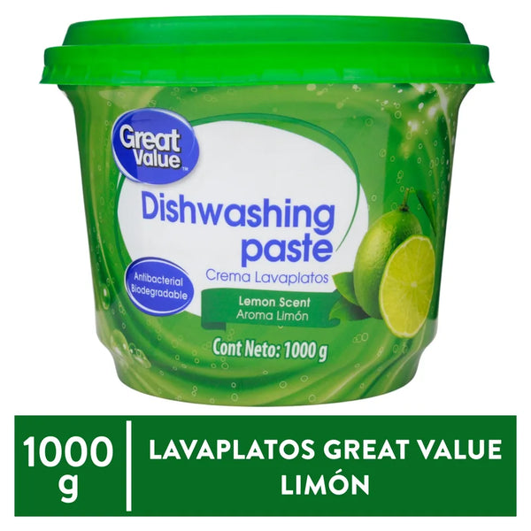 Lavaplatos Great Value Aroma Limón - 1000 G