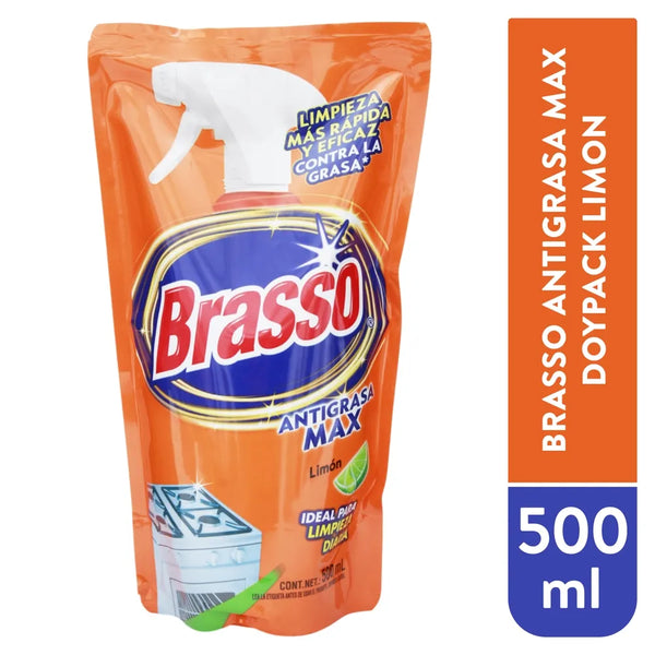 Limpiador Antigrasa Brasso Gold Limón Doypack -500ml