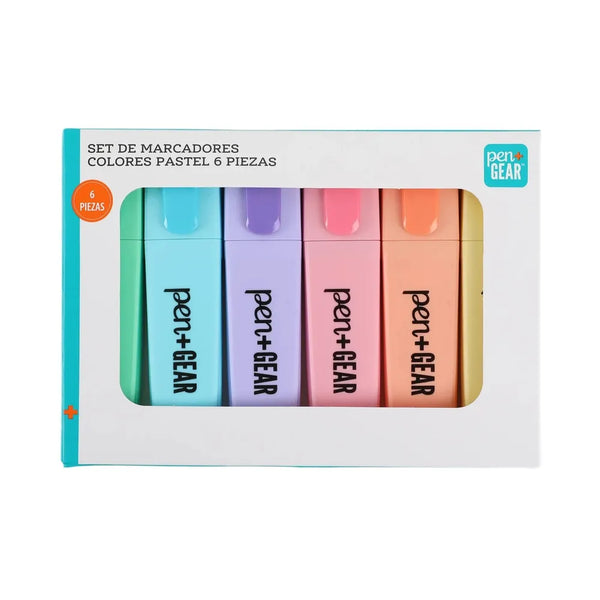 Marcadores Pen Gear Colores Pastel - 6 Pzas