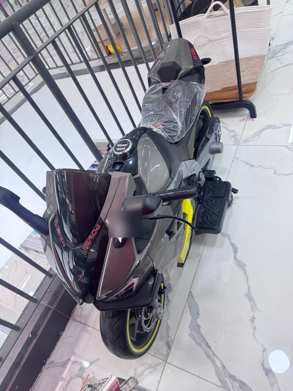 Moto eléctrica deportiva Power gris para niños
