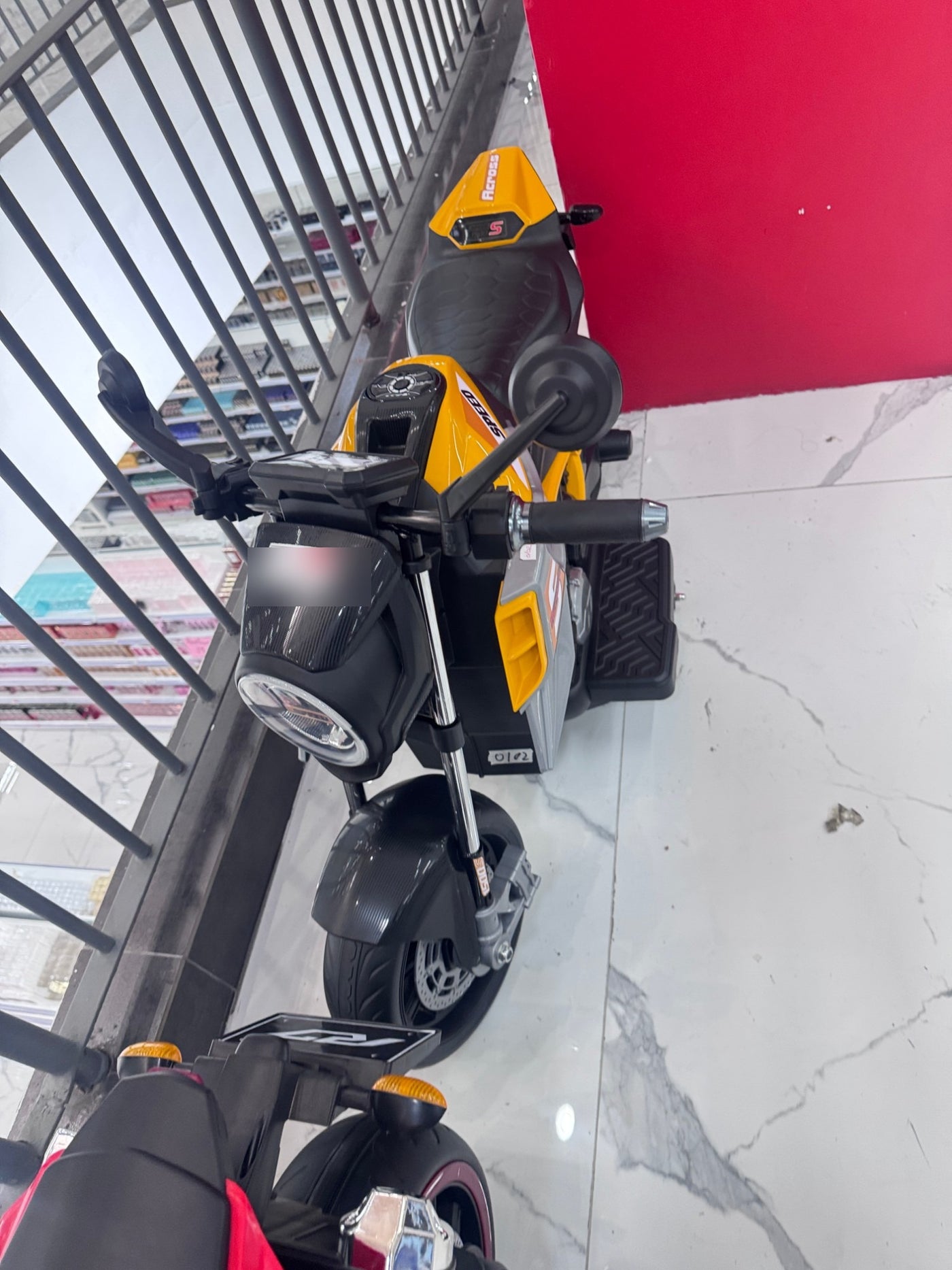 Moto eléctrica deportiva Speed amarilla para niños