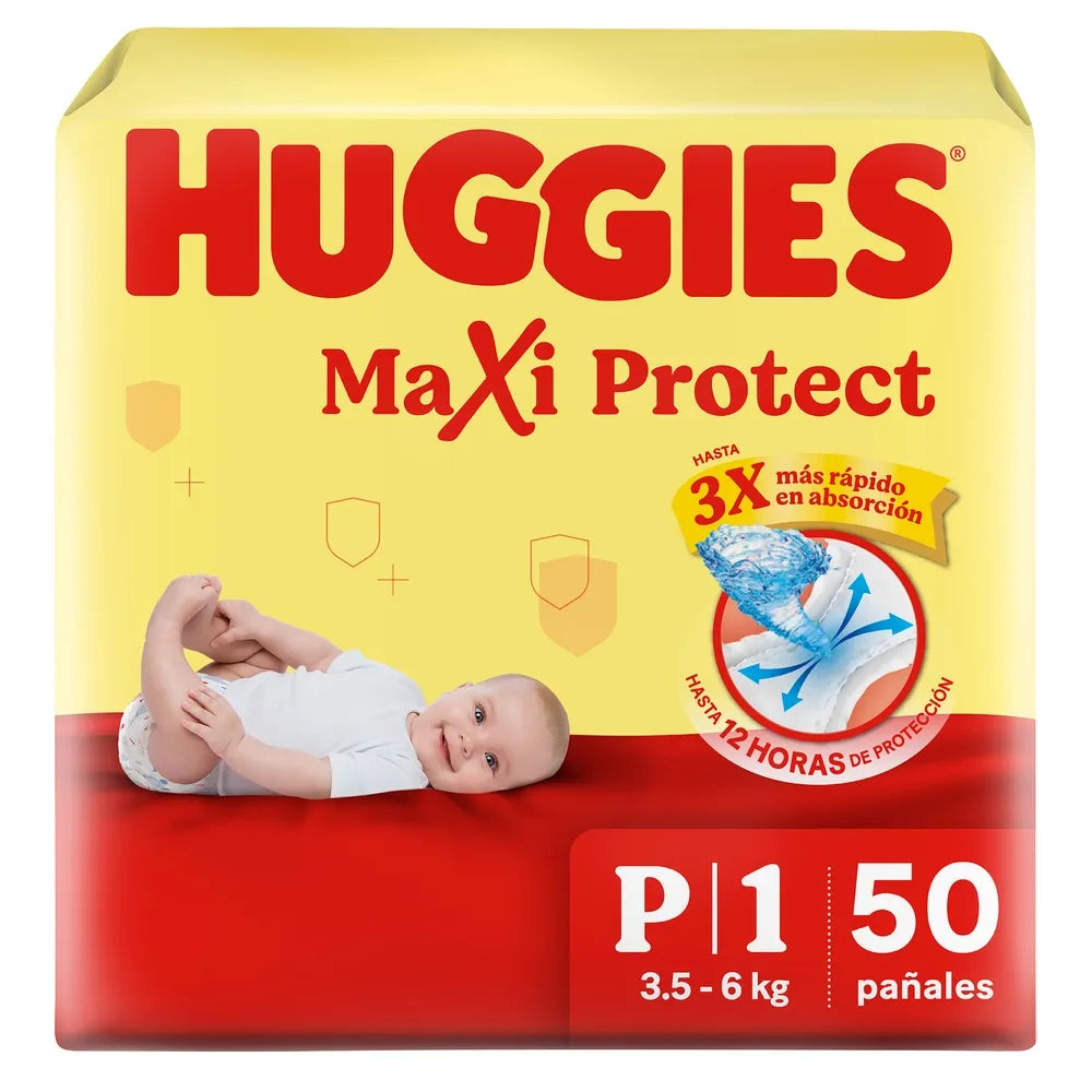 Pañales Huggies Maxi Protect Etapa 1/P - 50 Unidades