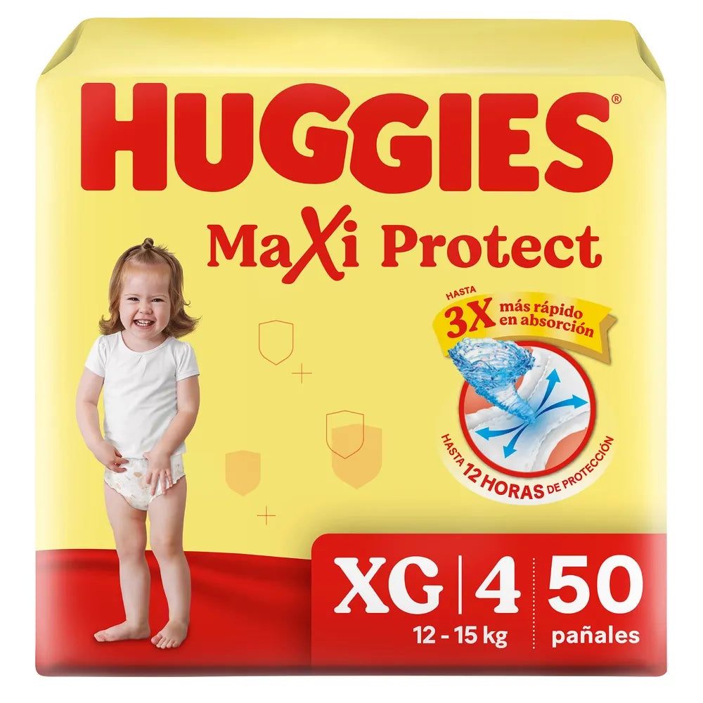 Pañales Huggies Maxi Protect Etapa 4/xg - 50 Unidades