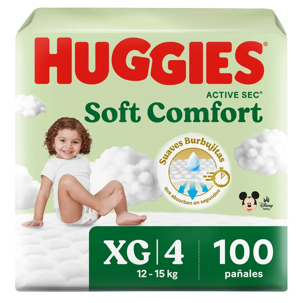 Pañales Huggies Soft Comfort Etapa 4/xg - 100 Unidades