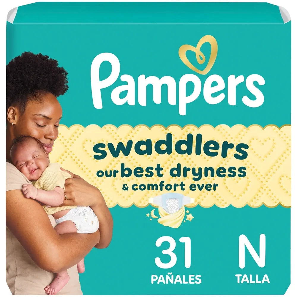 Pañales Pampers Swaddlers Talla RN 4-6 Kg - 31 Uds