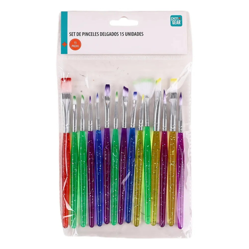 Pinceles Pen Gear Delgados Set - 15 Uds