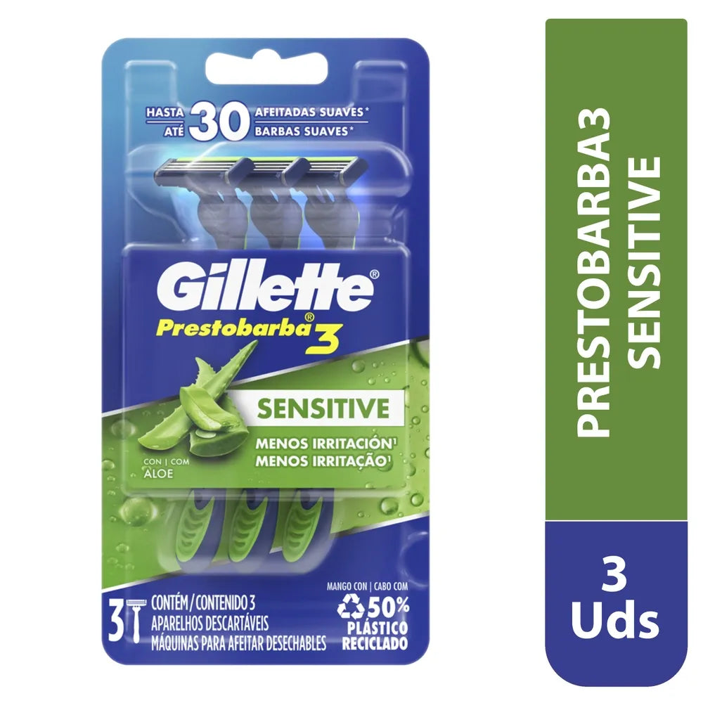 Prestobarba Gillette Desechable 3 Sensitive - 3 Uds