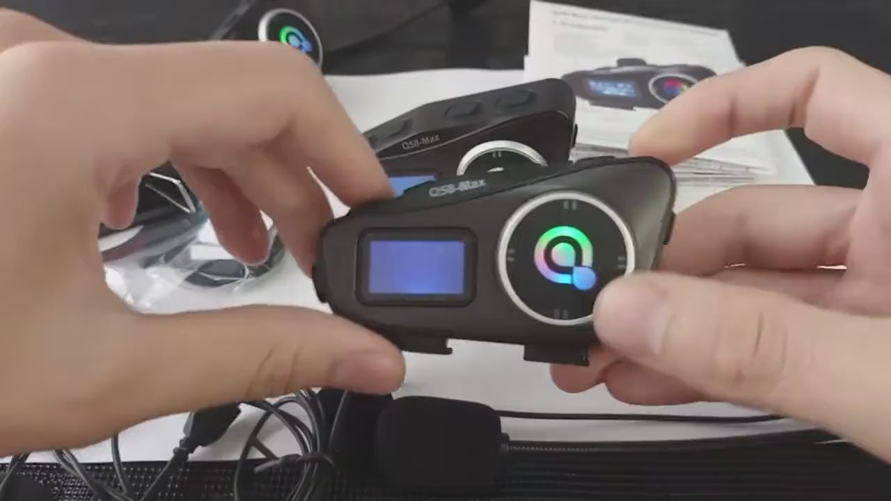 Video real - 🎧 Intercomunicador Bluetooth Q58 MAX para Casco – Audio Envolvente, Llamadas y Comunicación a 500 m