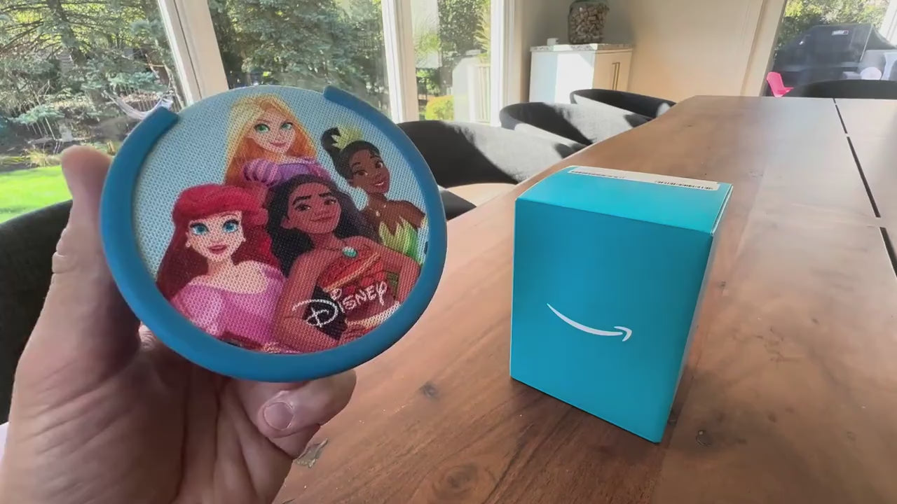 Video real - 🔊 Parlante Inteligente Amazon Echo Pop Kids con Alexa — Disney Princesas
