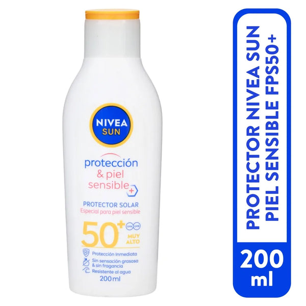 Protector Solar Nivea Sun Piel Sensible FPS 50 - 200 Ml