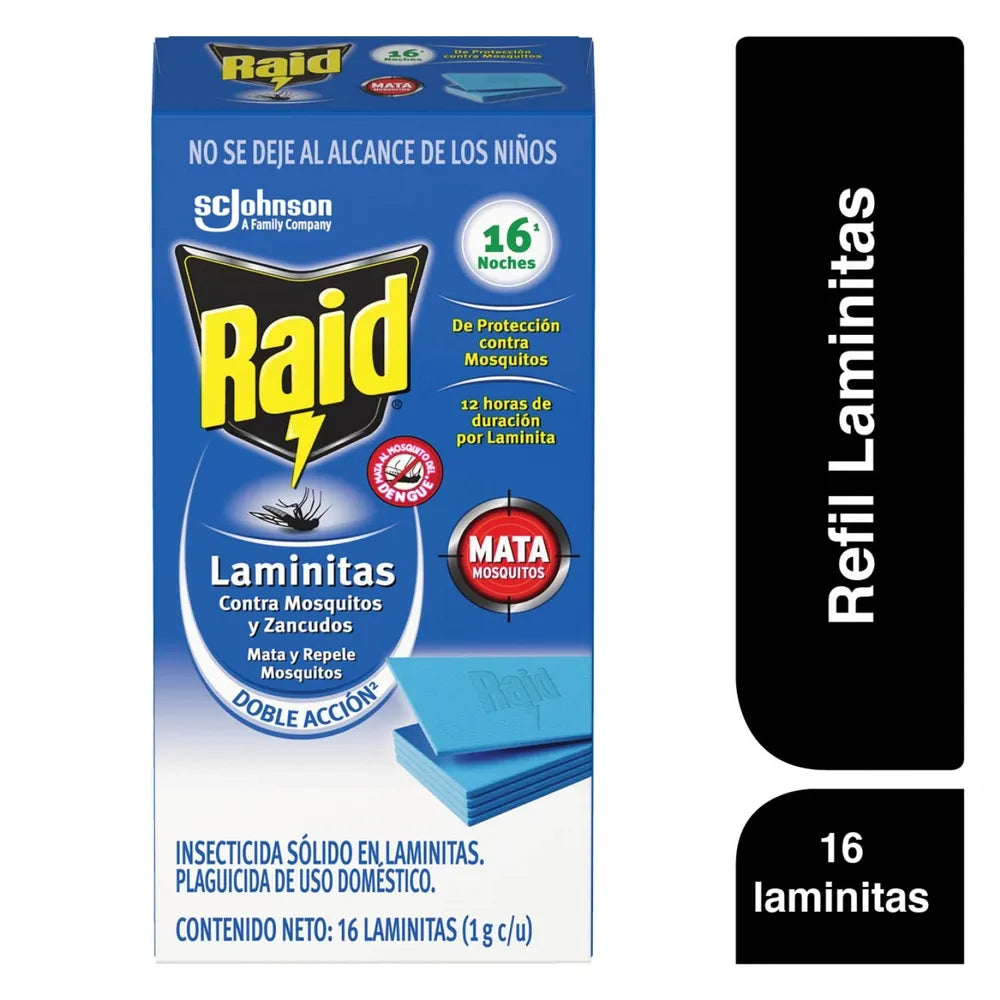 Repelente De Area Repuesto Raid Laminitas - 16 Uds