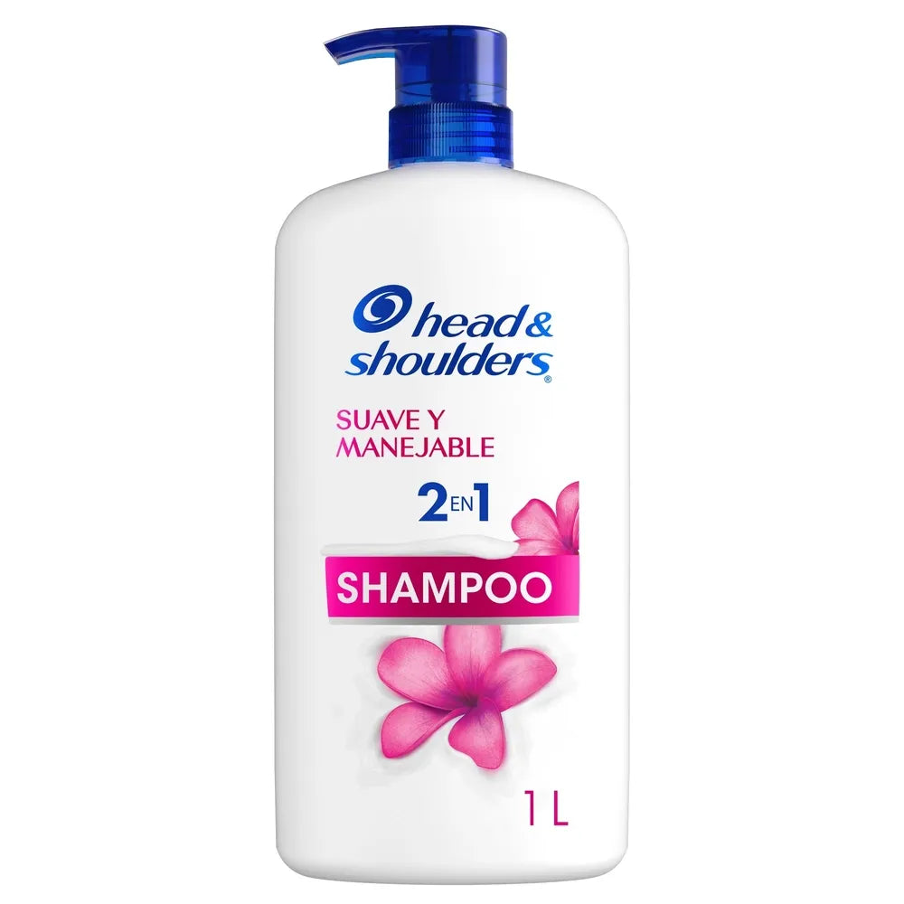Shampoo Head & Shoulders Suave Y Manejable 2 En 1 Control Caspa - 1 L