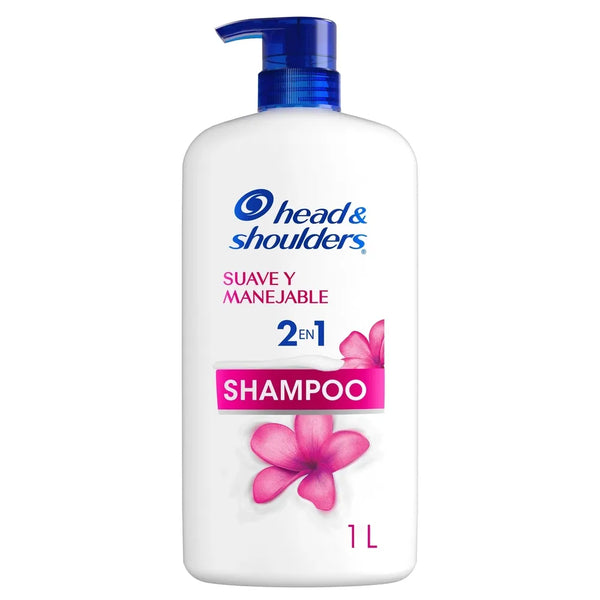 Shampoo Head & Shoulders Suave Y Manejable 2 En 1 Control Caspa - 1 L