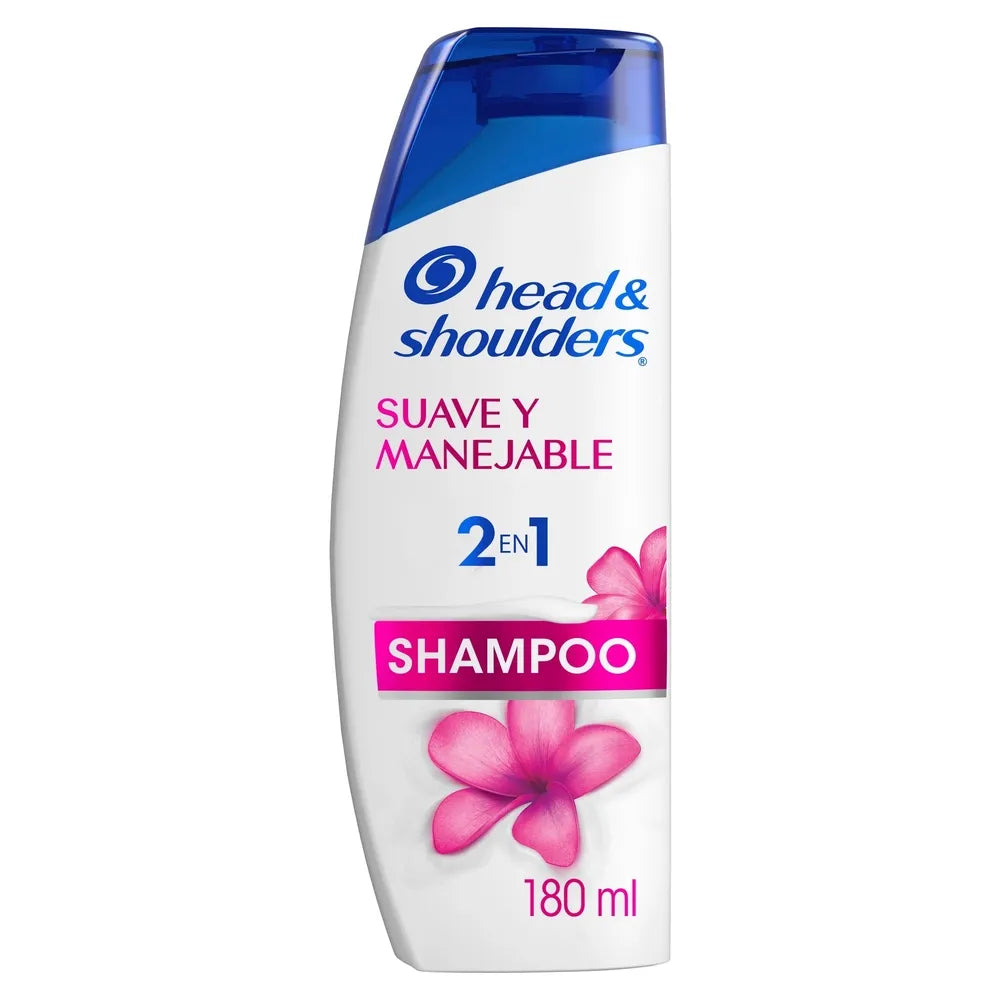 Shampoo Head & Shoulders Suave Y Manejable 2 En 1 Control Caspa - 180 Ml