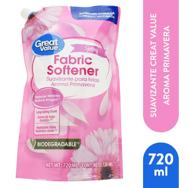 Suavizante Great Value Aroma Primaveral Doypack - 720 Ml