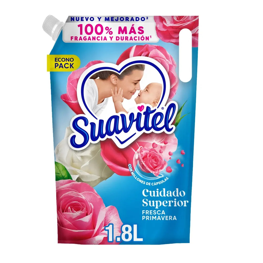 Suavizante De Telas Suavitel Cuidado Superior Fresca Primavera -1.8 L