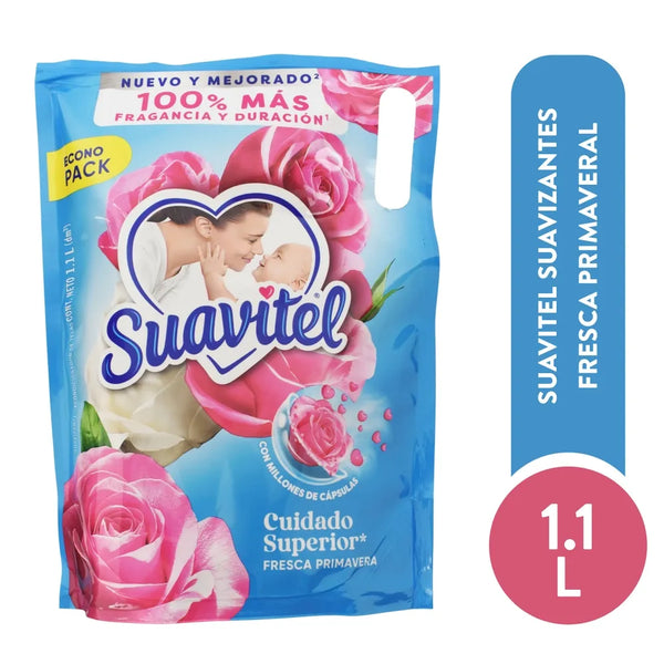 Suavizante De Telas Suavitel Cuidado Superior Fresca Primavera Econo - 1.1l